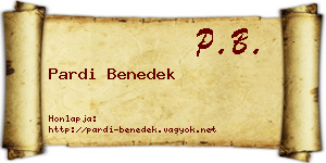 Pardi Benedek névjegykártya