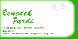 benedek pardi business card